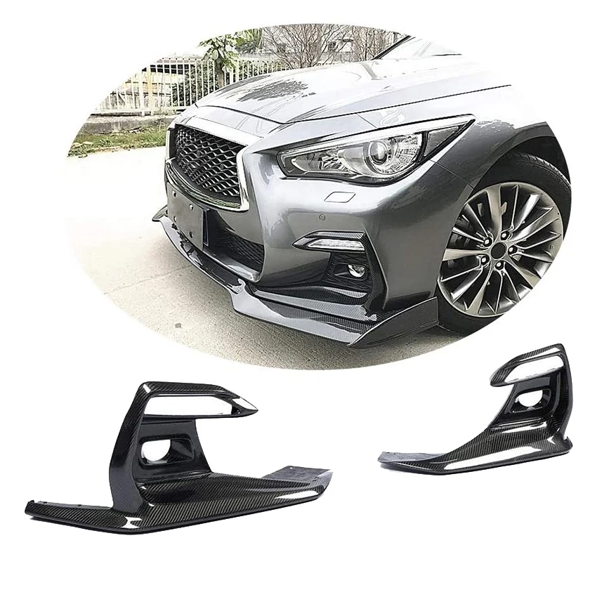 for Infiniti Q50 Sport 2018 2019 2020 Carbon Fiber Front Fog Lamp Cover Bezel Lamp Cover Frame