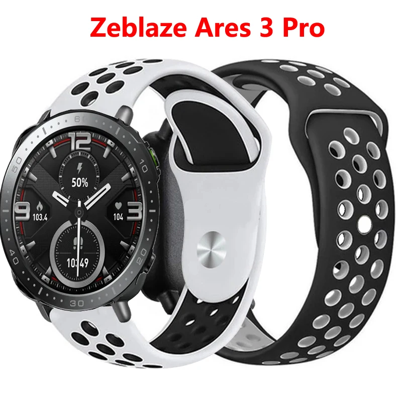 

22mm Silicone Strap for Zeblaze Ares 3 Pro Band Replacement Sport Watchband Bracelet for Zeblaze Vibe 7 Pro Wristband Waterproof