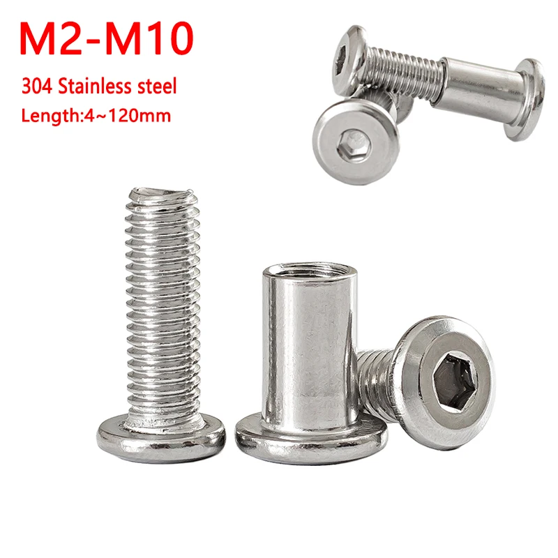 

M2 M3 - M10 round Flat Hex Hexagon Socket Head Furniture Rivet Connector 304 Stainless Steel Insert Joint Sleeve Cap Splint Nut