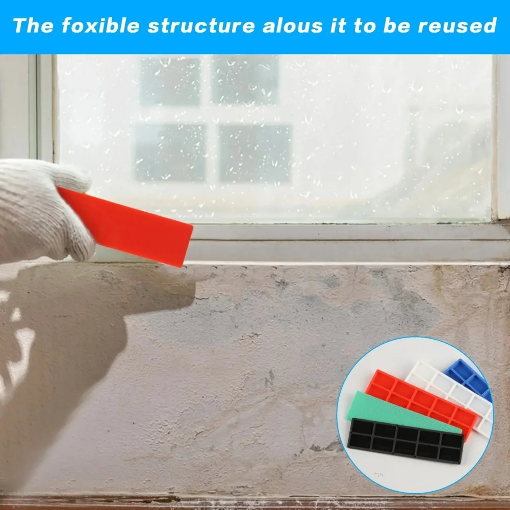 72 قطعة من الحشوات البلاستيكية (100 × 28 مم) - 6 مقاسات لتزجيج وتباعد الباب/النافذة