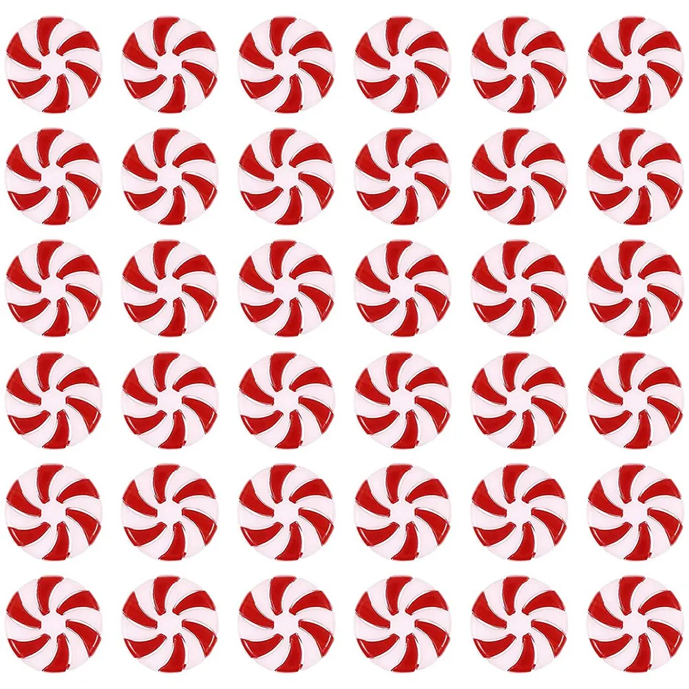 Christmas Candy Cane, Pendurado Peppermint Ornamentos, Decoração do feriado, Favores de festa, 25mm, 50Pcs