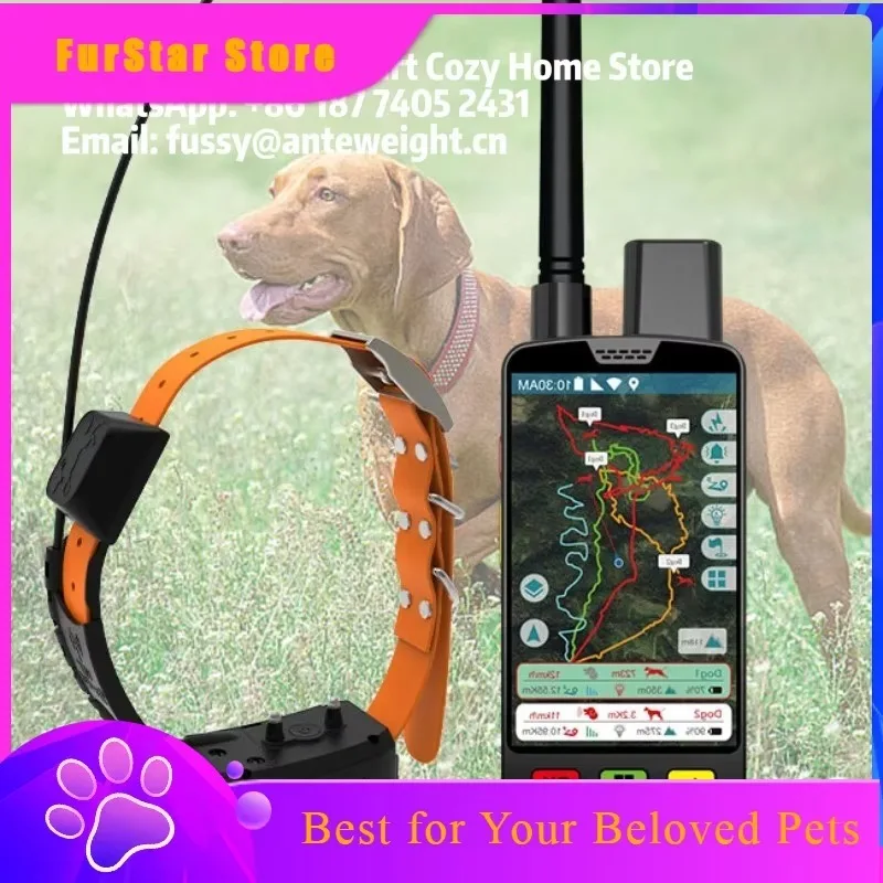 FurStarHunting Dog GPS Necklace Collar 15KM VHF Tracking + Replaceable Shock Columns (IP68) For Pet Supplies