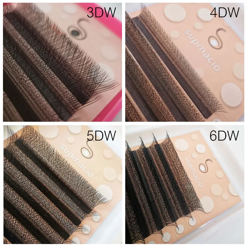 Supmacio W 5D/4D/3D 2D Eyelashes Extensions Premade Volume Easy Fan YY Lash Natural Soft False Eyelash For Custom Logo