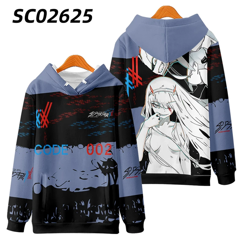 Anime Darling In The Franxx ZERO TWO Cosplay Costume 3D Print Oversized Women/Men Hoodie Sweatshirt Casual Sportswear Outerwear