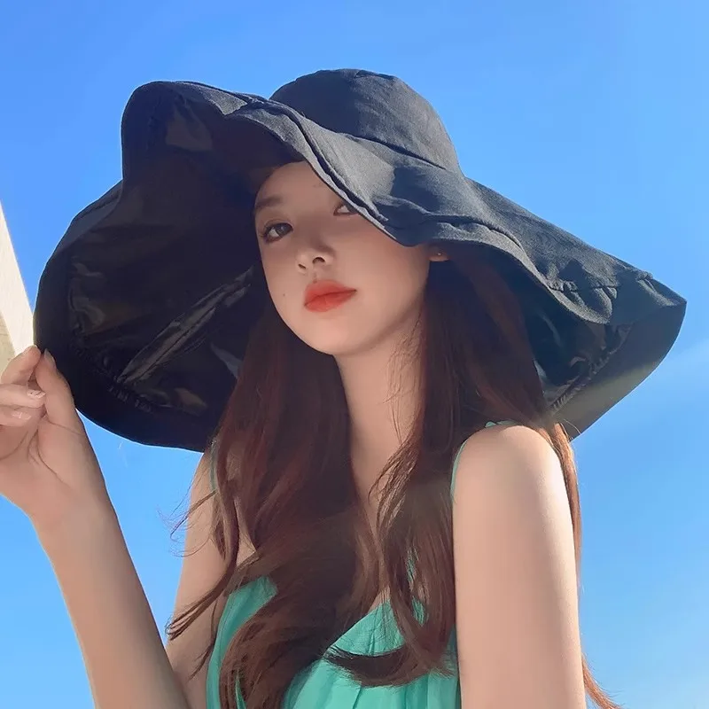 Summer Wide Large Brim Women Fisherman Hat Waterproof UV Protection Sun cap Hiking Fishing Climbing Oversized Bucket Hats