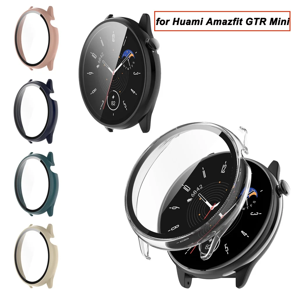 

Case+Screen Protector For Huami Amazfit GTR Mini Hard PC Frame Bumper Cover Case + HD Slim Tempered Glass Anti-scratch