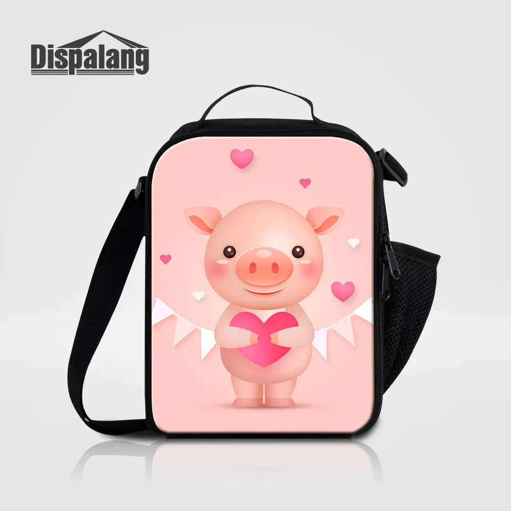 

Kawaii Pig Printing Lunch Cooler Bags For Little Girls Boys Kids Messenger Food Lunchbox Children Crossbody Picnic Lunch Sack