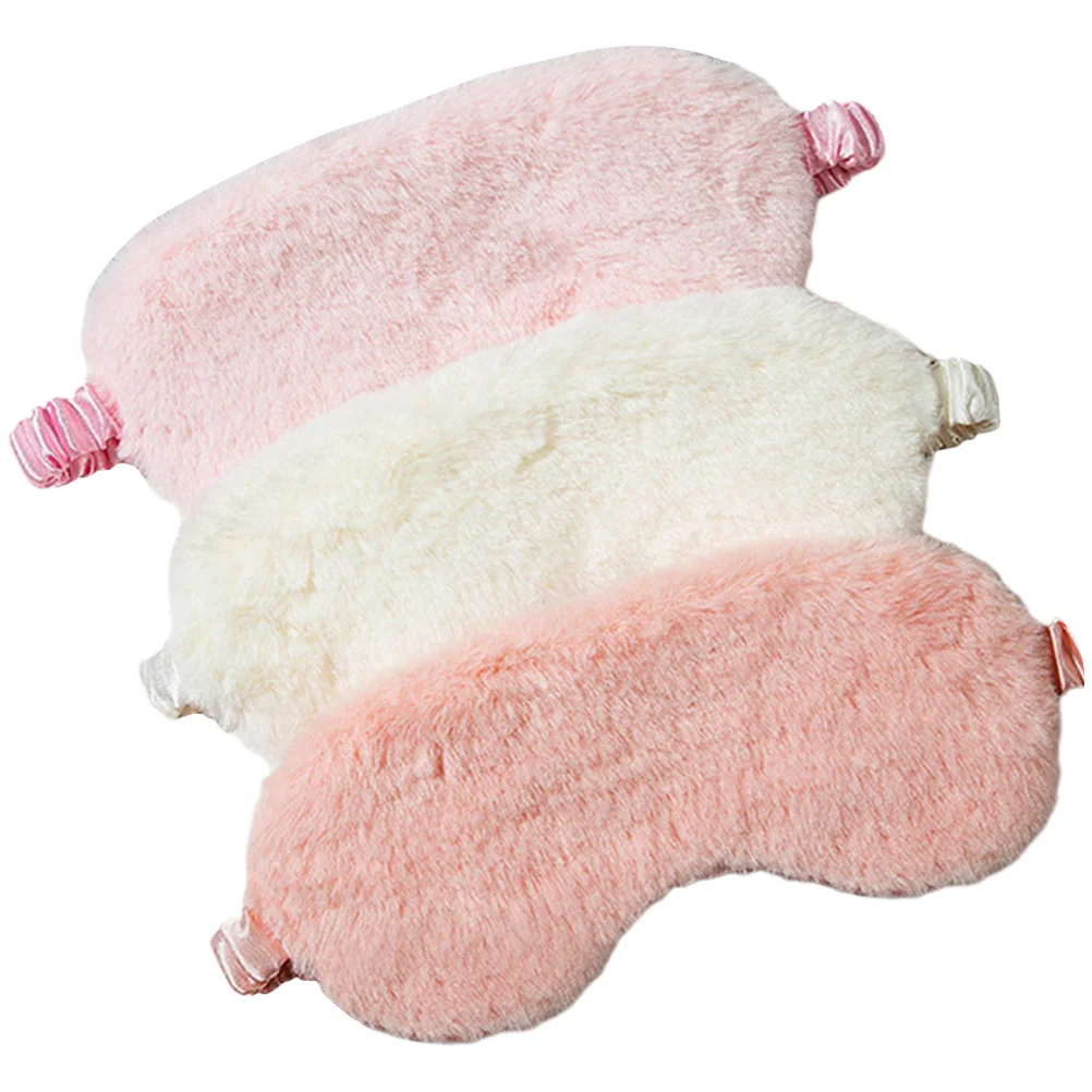 

3 Pcs Plush Eye Mask Sleeping Shade Blindfold for Travel Creative Cover Eyeshade Decorative Cute