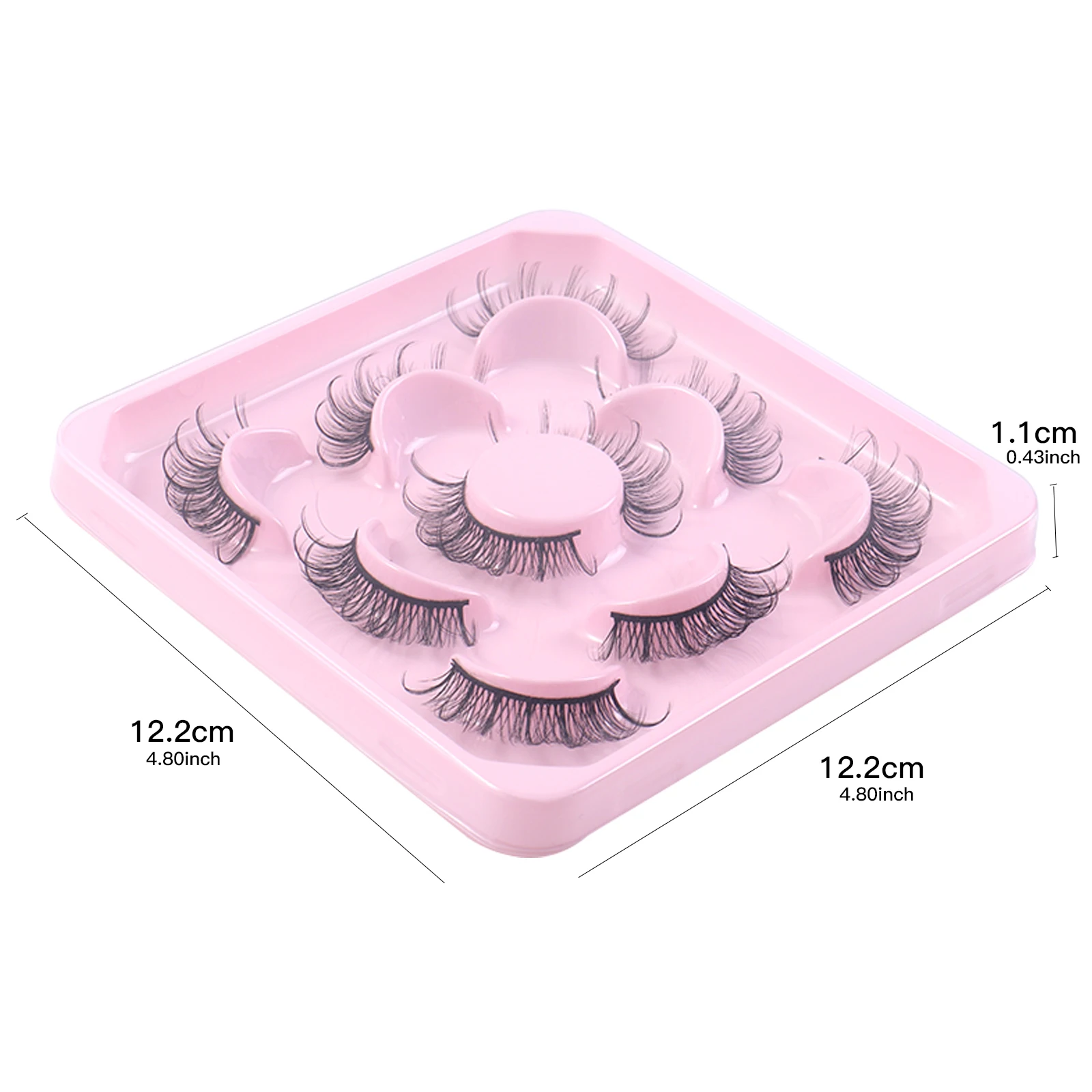 ขนตาปลอมแบบ3D ธรรมชาติ5คู่ชุดแต่งหน้าขนตาปลอมมาสคาร่าหนานุ่มที่ต่อขนตาขนมิงค์