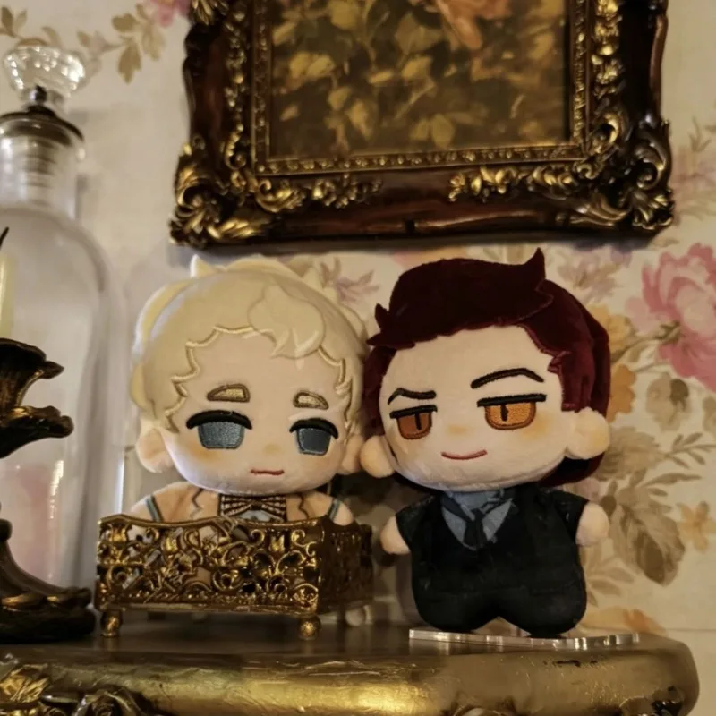 Good Omens Crowley Aziraphale Couple Mini Plush Doll Chibi Suit