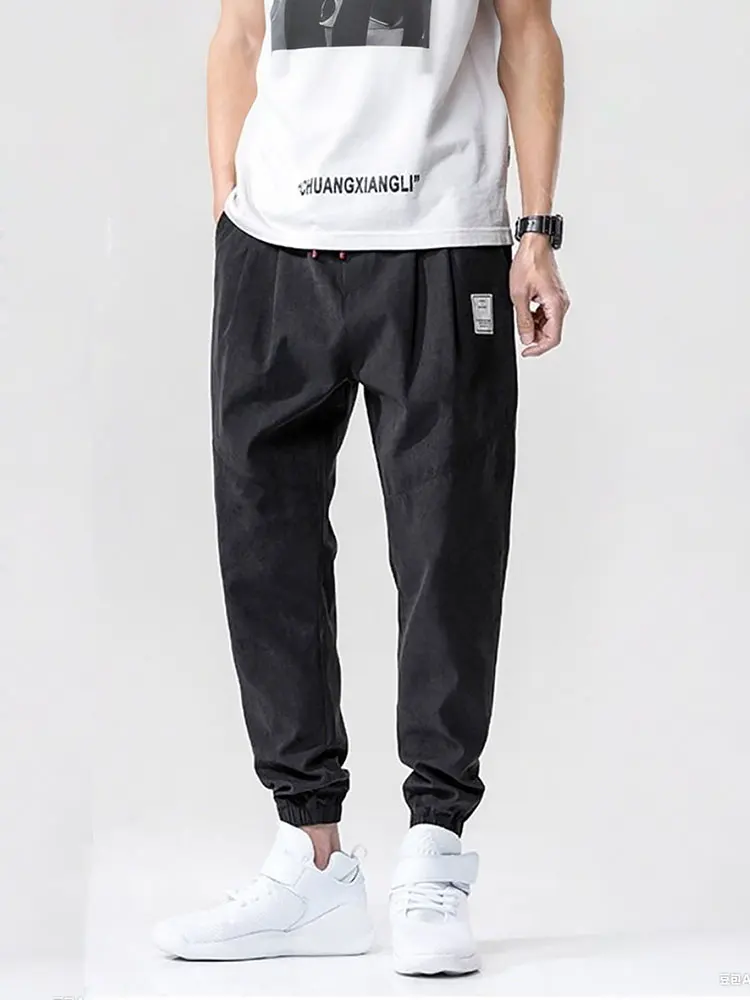 Thicken Casual Jogger Pants Men Warm Harem Trousers Sport Tech Fleece Running Gym Sweatpants Male Autumn Winter Motorcycle Pant