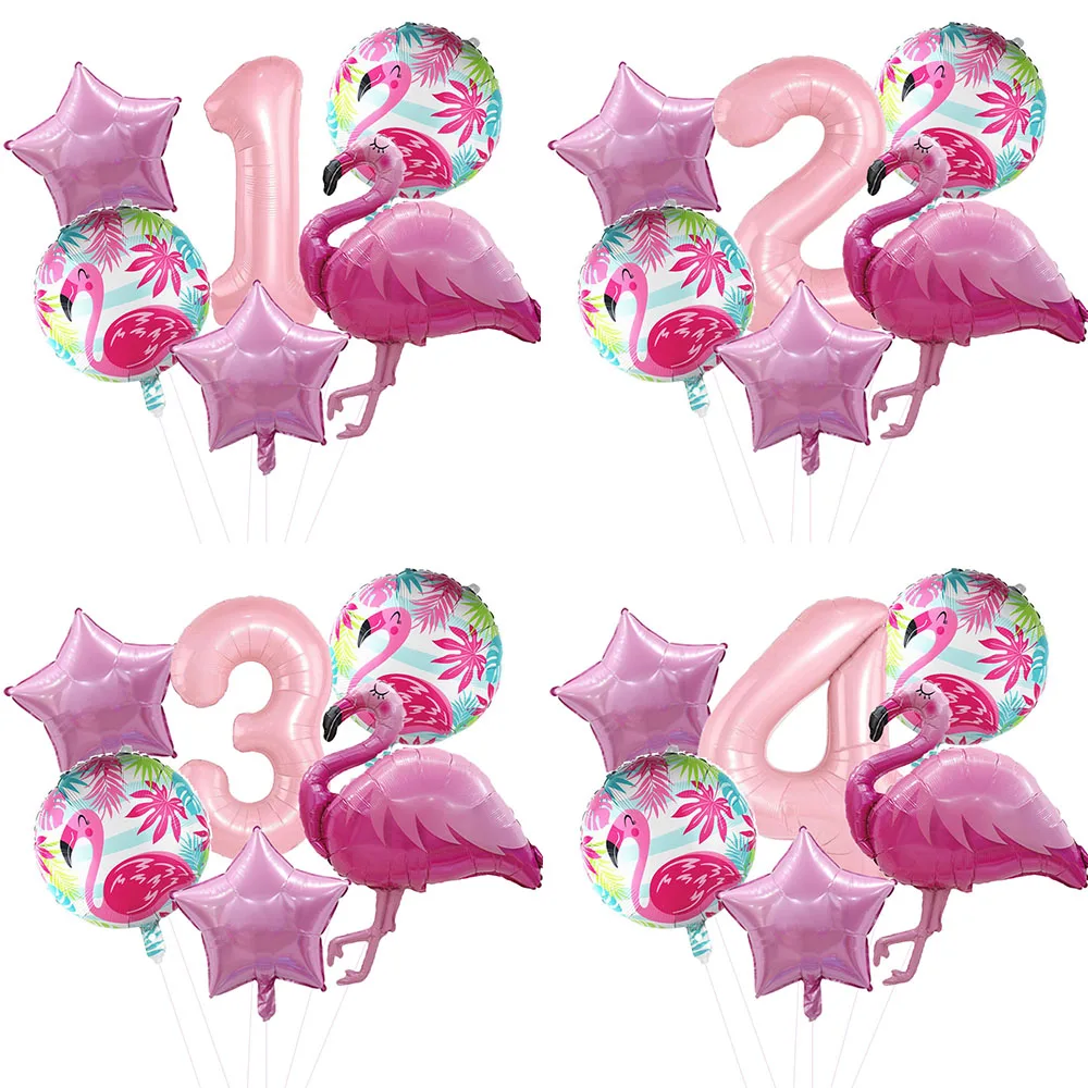 

Flamingo Party Foil Balloon 40Inch Pink Number Balloons 1 2 3 4 5 6 7 8 9 Years Old Girl Birthday Party Baby Shower Decorations