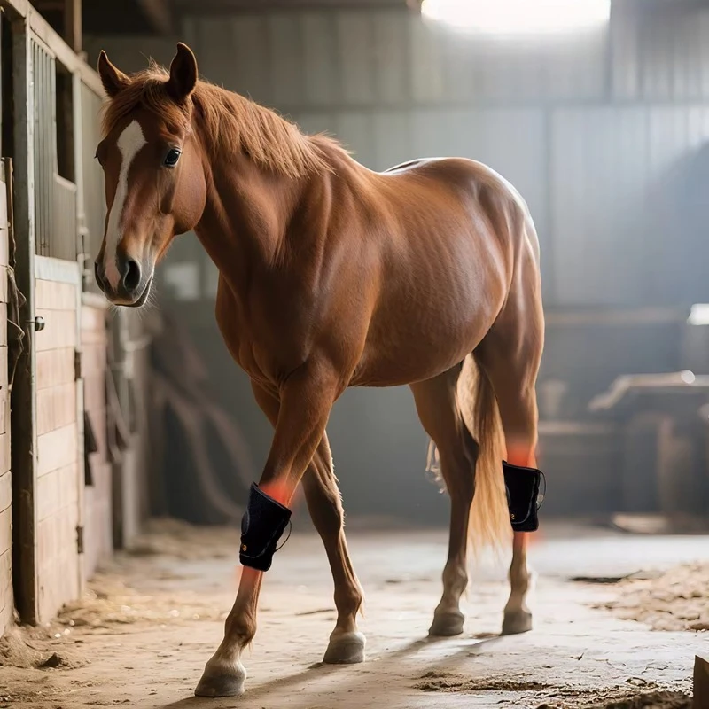 Almohadilla de terapia de luz roja sobre la rodilla del caballo cuidado de las mascotas equipo de tratamiento de carrera de caballos instrumento veterinario 660nm 850nm longitud de onda