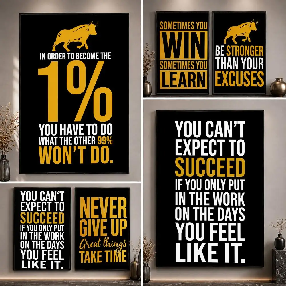 Motivational Stock Trading Retro Poster HD Waterproof Eco-Friendly For Kitchen Bathroom Wall Art Bedroom Home Decor