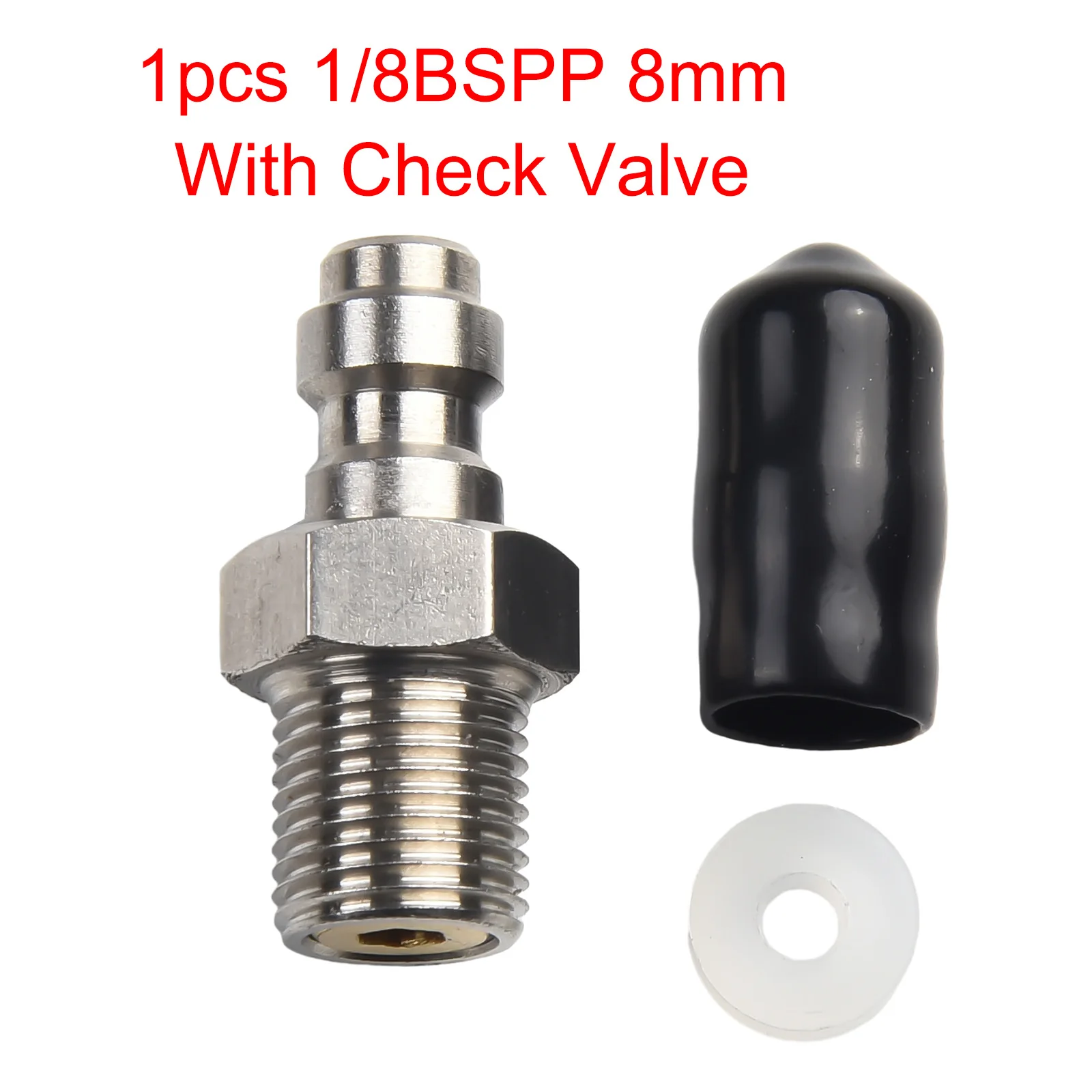 8mm Quick Connect Male Head Valve For M10x1 1/8NPT 1/8BSPP Air Compressor Pump Replacement Fitting With Check Valve