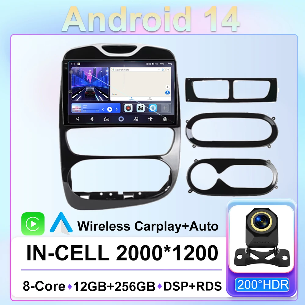 

Android 14 Car Radio For Renault Clio 4 2012-2019 Car Multimedia Video Player Navigation GPS Stereo Wireless Carplay 4G no 2 din