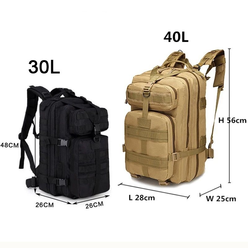 30L/40L 1000D Nylon Outdoor Tactical Backpacks for Men and Women for Hiking Camping Fishing Hunting Trekking