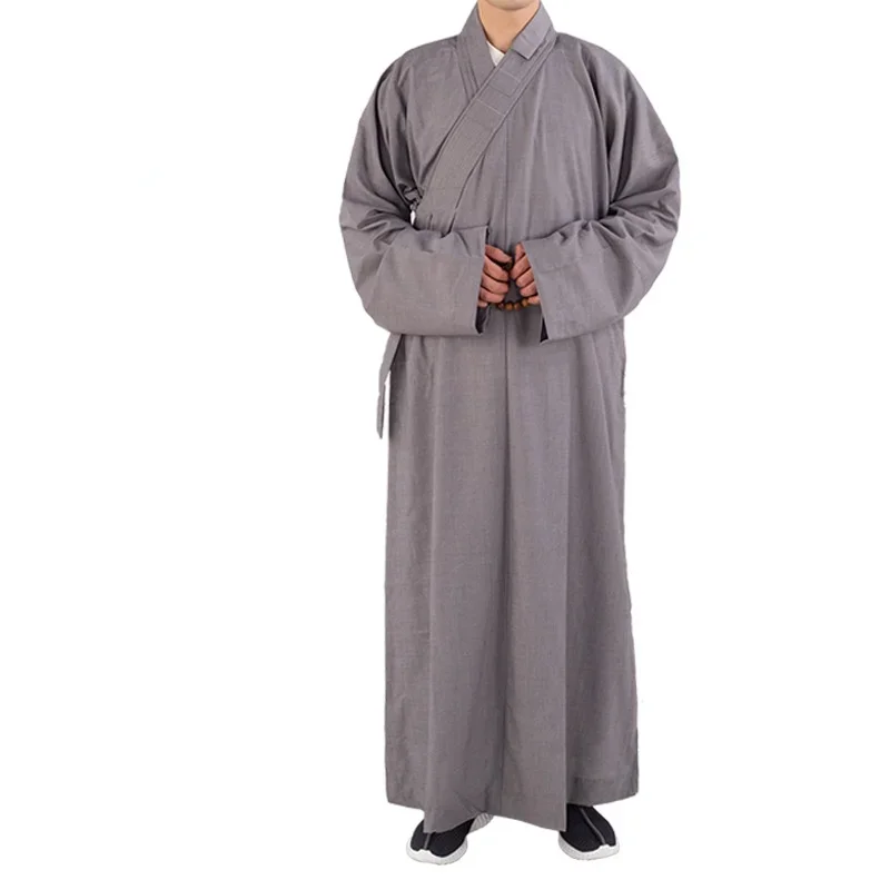 Vêtements traditionnels chinois pour adultes, robes longues pour le bouddhisme, moine bouddhiste, robe de méditation Haiqing pour hommes, OA2024