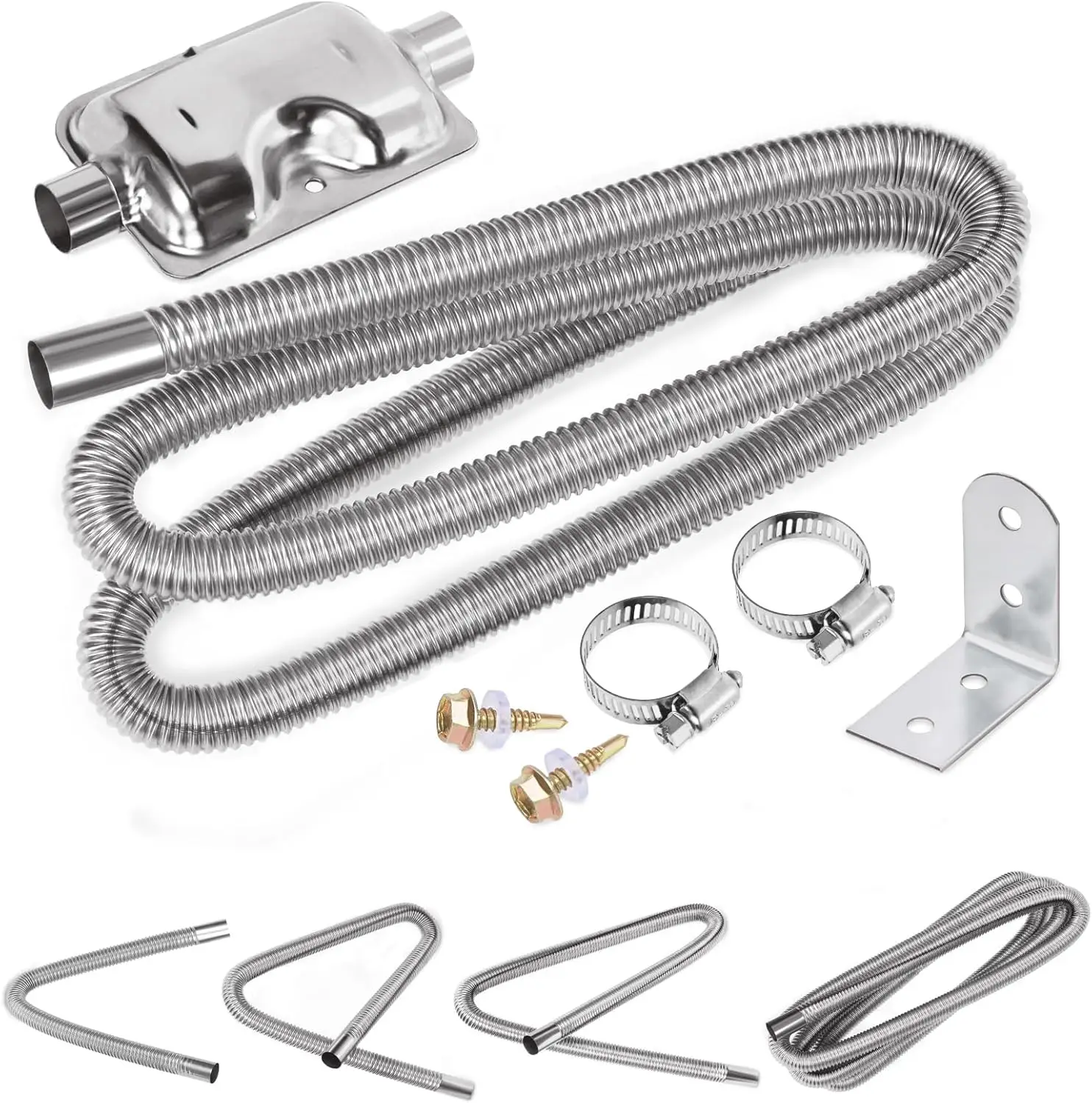 

8 шт. 1 x 79 дюймов выхлопная труба и глушитель из нержавеющей стали с комплектом хомутов для автомобиля