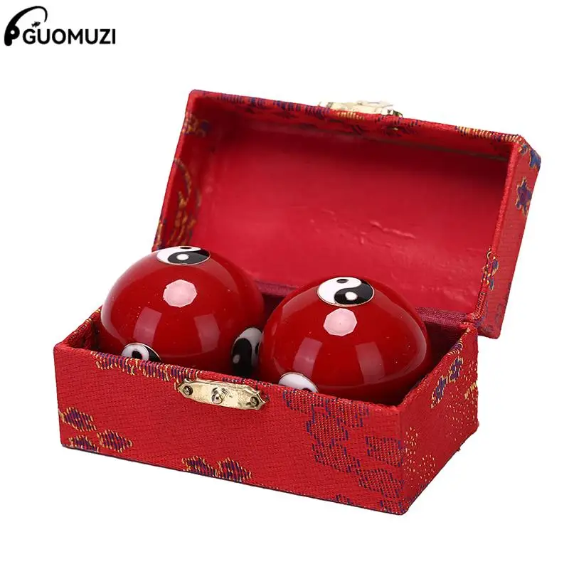 2pc Meditation Ball Dragon Phoenix Pattern Hand Finger Exercise Stress Relief Baoding Balls Yin Yang Fitness Handball Relaxation