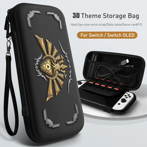 Imagen 2 del producto Bolsa de almacenamiento con temática 3D para Nintendo Switch ZD Tears, estuche de transporte portátil, cubierta de carcasa, piel NS Switch OLED, accesorios de juego