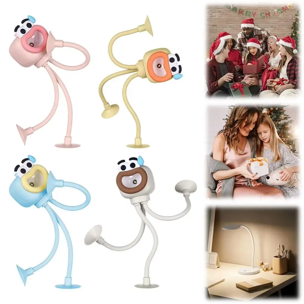 Cartoon Octopus Shape Night Light Creative Changeable Shape Foldable Table Lamp Soft Light with Suction Cups Desk Decor Lamp