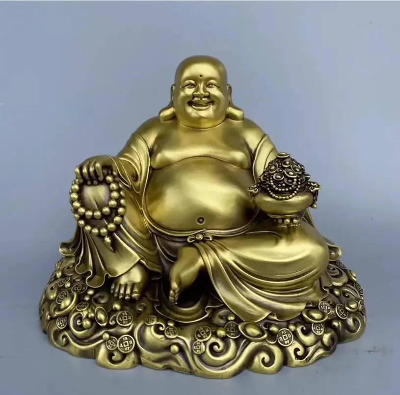 Metal Treasure Bowl Laughing Buddha Decoration Home, Office, Cultural and Creative Decoration