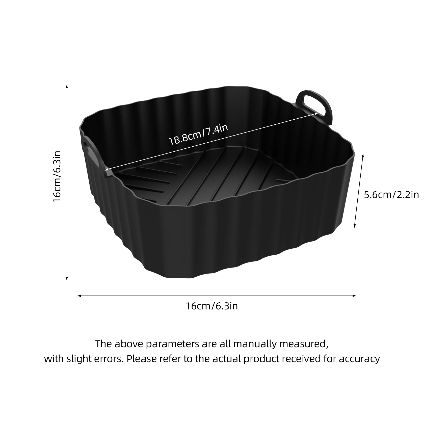 3.5L Square Silicone Air Fryer Liners, Food Grade Reusable Baking Trays, Heat Resistant, 3 Colors,Easy Clean Kitchen Accessories