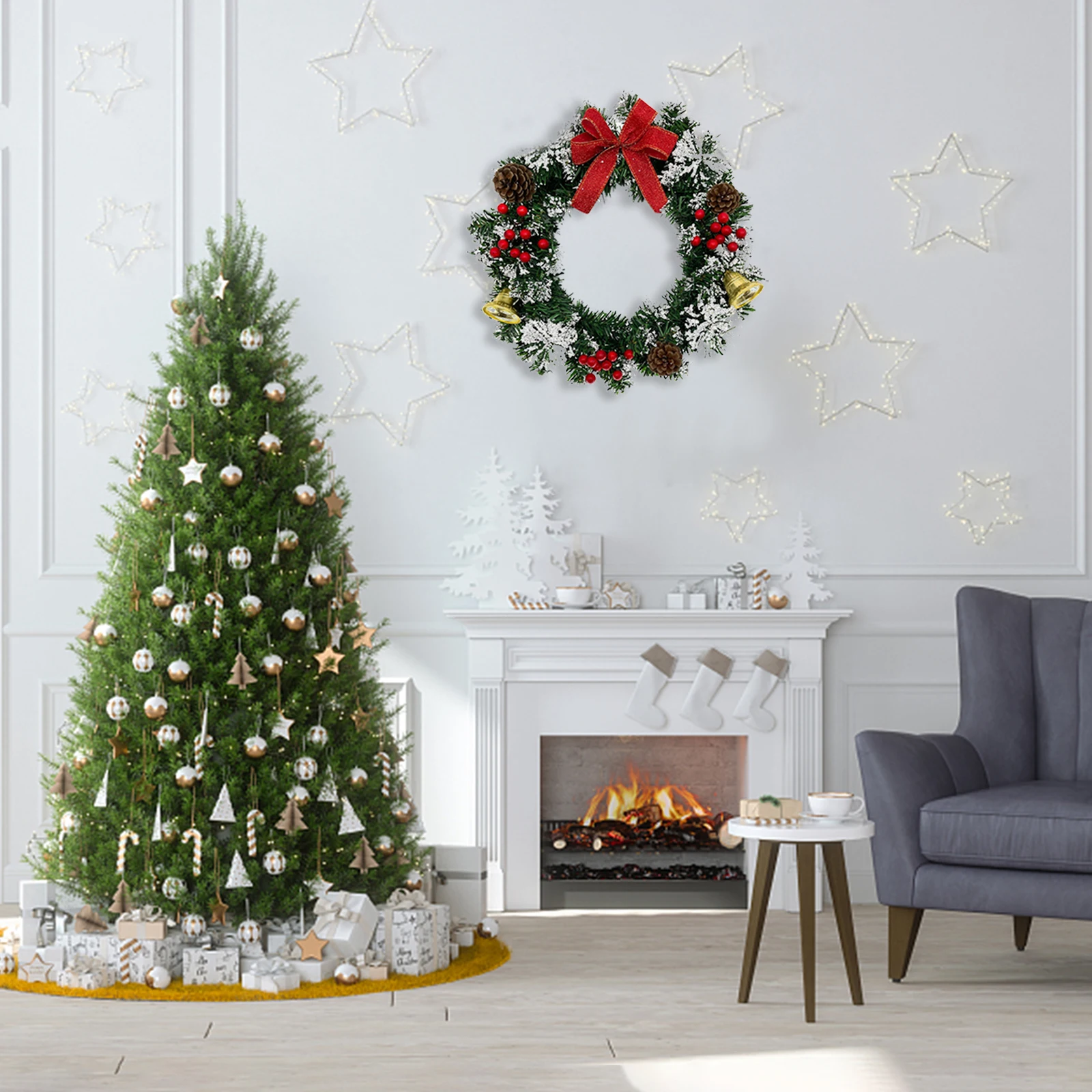 20-40CM Christmas Decorations Christmas Wreath Winter Hanging Front Door Window Wreath  for Xmas Tree Garland Holiday Wall