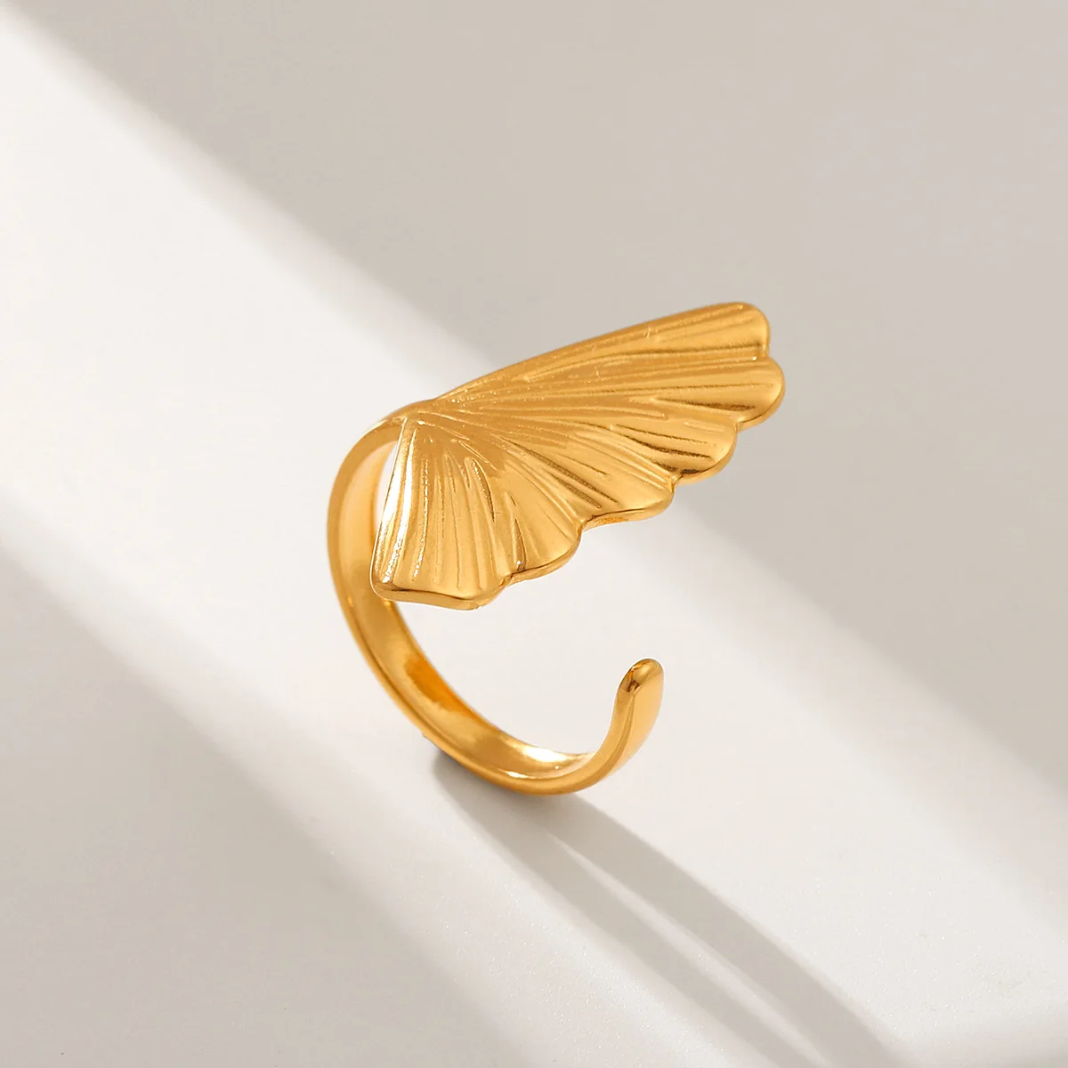 Titanium steel non-fading ring for women, Instagram style niche design fish tail stainless steel ring, open ring