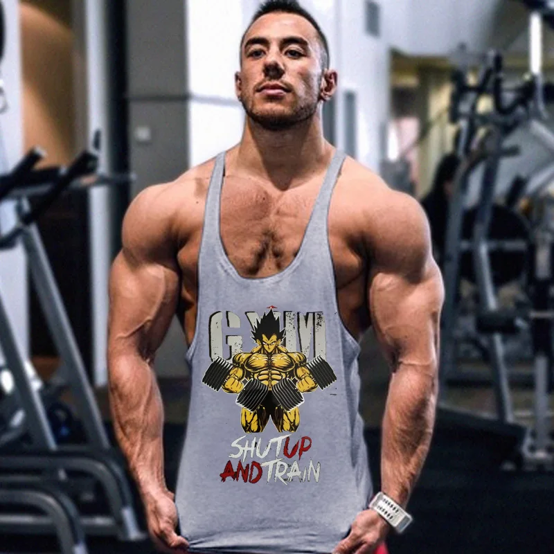 Summer Y Back Gym Stringer Tank Top Men Cotton Clothing Bodybuilding Sleeveless Shirt Running Vest Muscle Singlets Workout Tank