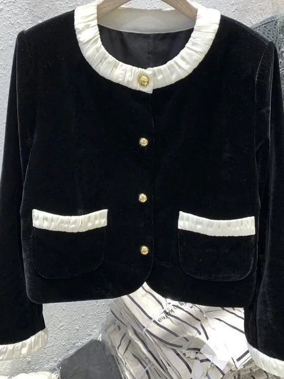 

Faionable ort Velvet Jaet, женская весенне-осенняя цветная блузка, роскошный универсальный топ Senation, модный круглый топ Ne Bu...