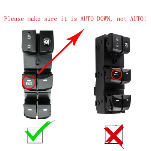 Imagen 2 del producto Interruptor de Control de elevalunas, para Hyundai Elantra 2011 2012 2013 2014 2015 Power Master, LHD 93570-3X000, color negro