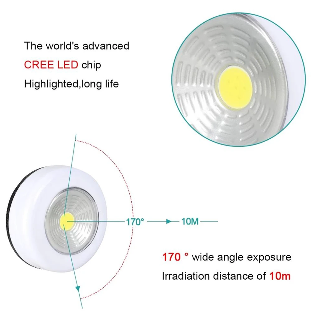 Mini veilleuse LED sans fil à commande tactile, 1/2/3/5 pièces, batterie 62, éclairage de sécurité pour Cisco, armoire, applique murale