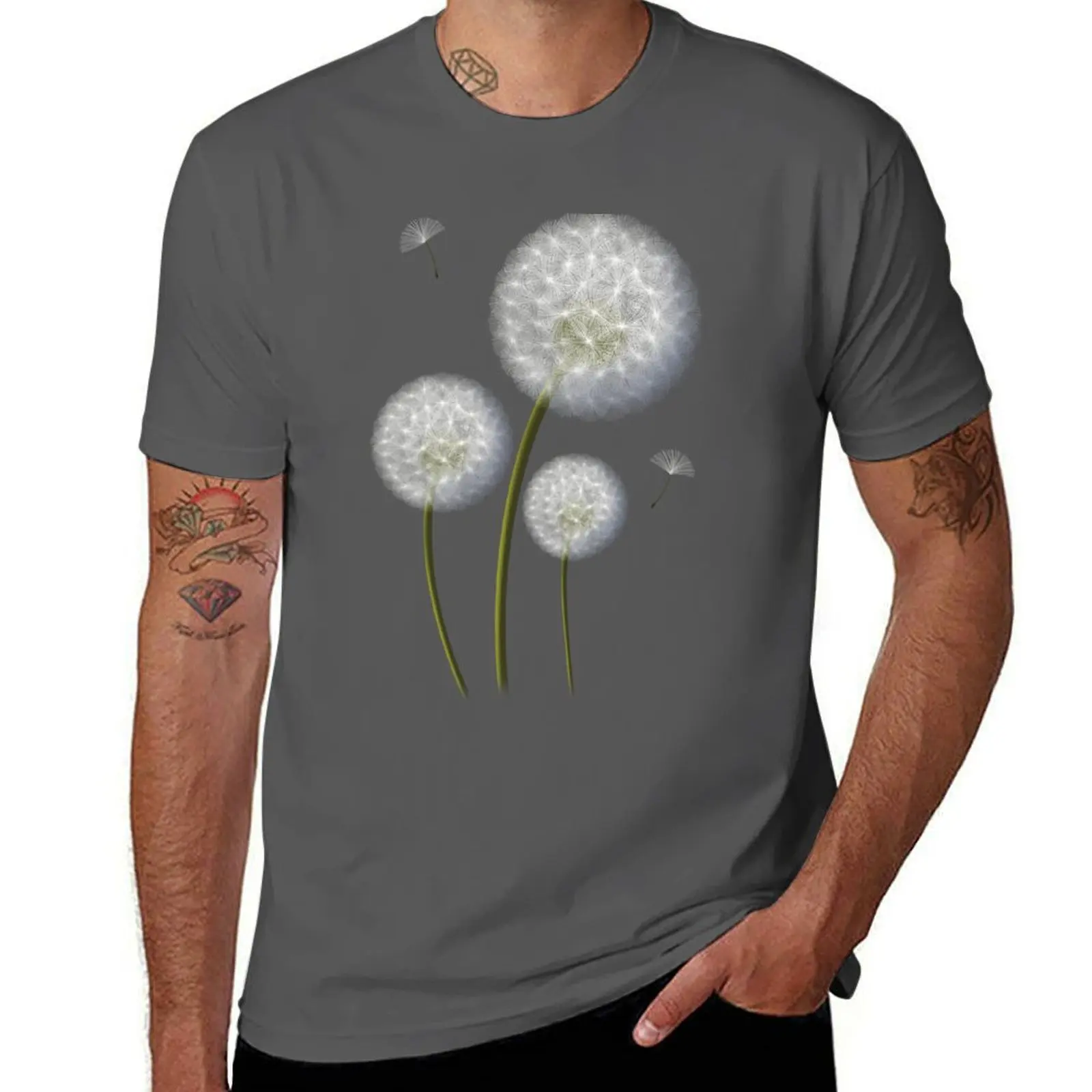 

Trio of Dandelions: Minimalist Nature Art T-Shirt blanks plus size clothes t shirts for men graphic