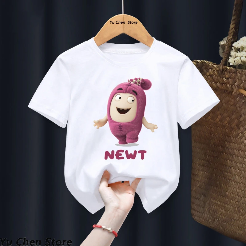 2022 New Oddbods Hot Sale Children T-shirt Funny Cartoon Oddbods Graphic Print Boys Tee Summer Casual Kids Tops Cute Girls Tees
