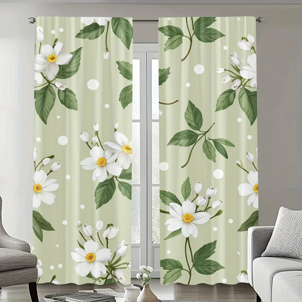 

2 шт. очаровательные шторы с рисунком полевых цветов в фермерском доме, полиэфирная ткань, можно стирать в машине, подходят для спальни, гостиной