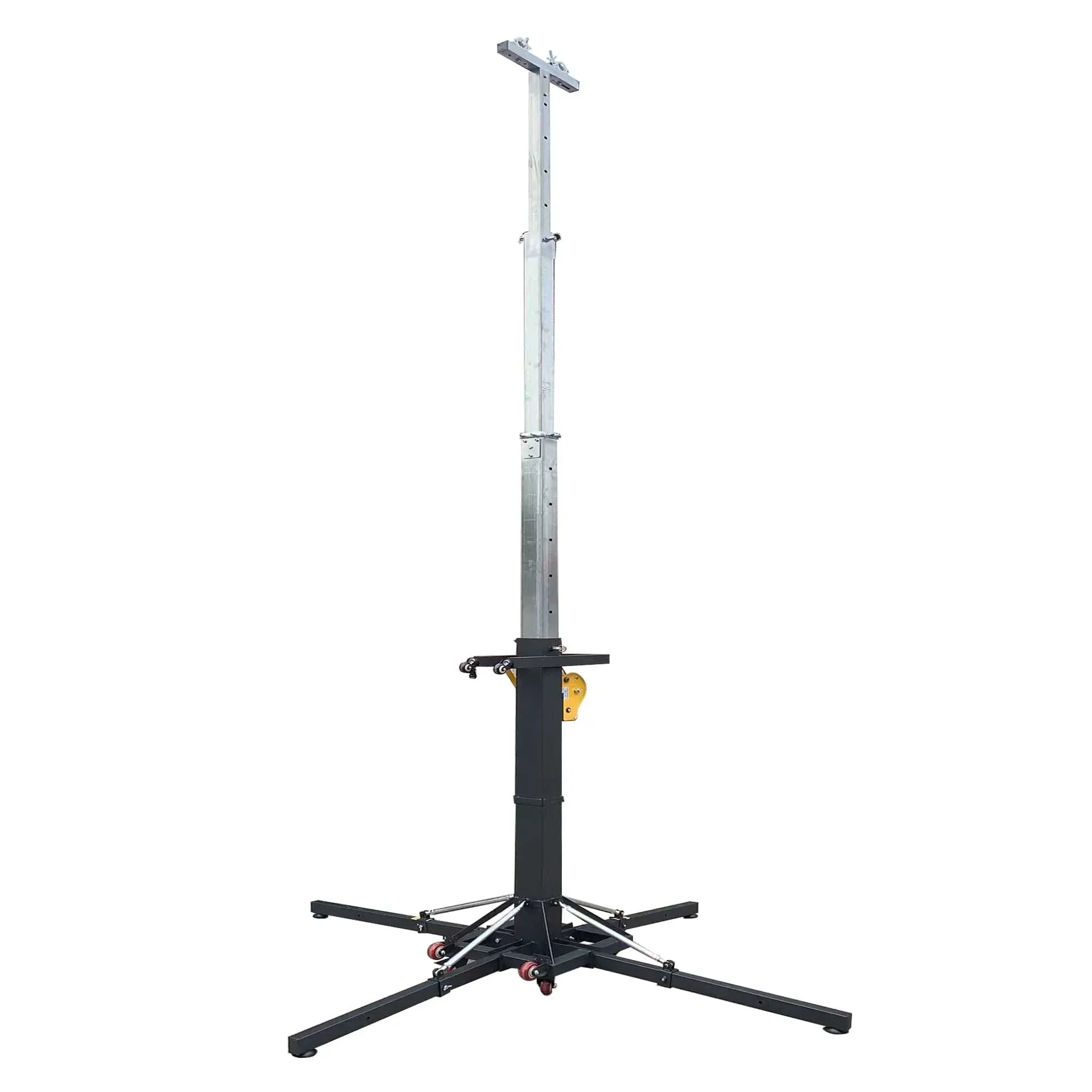 6.5m manual truss lifting mast heavy duty hand winch telescopic tower for stage lighting