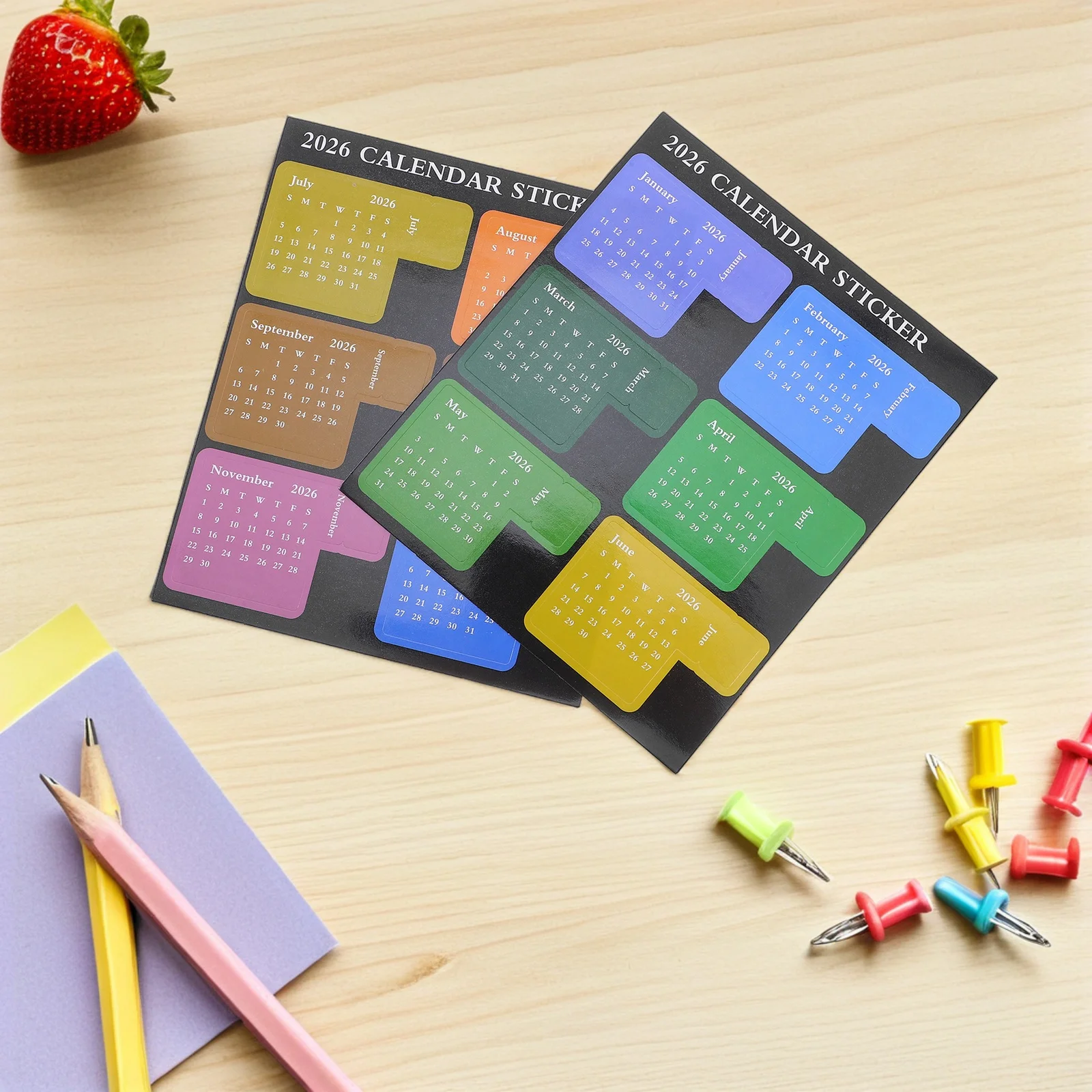4 مجموعات من ملصقات مؤشر التقويم ذات الألوان الزاهية لتنظيم دفاتر الملاحظات والمخططين وعلامات التبويب الشهرية سهلة المميزة للمناسبات المهمة