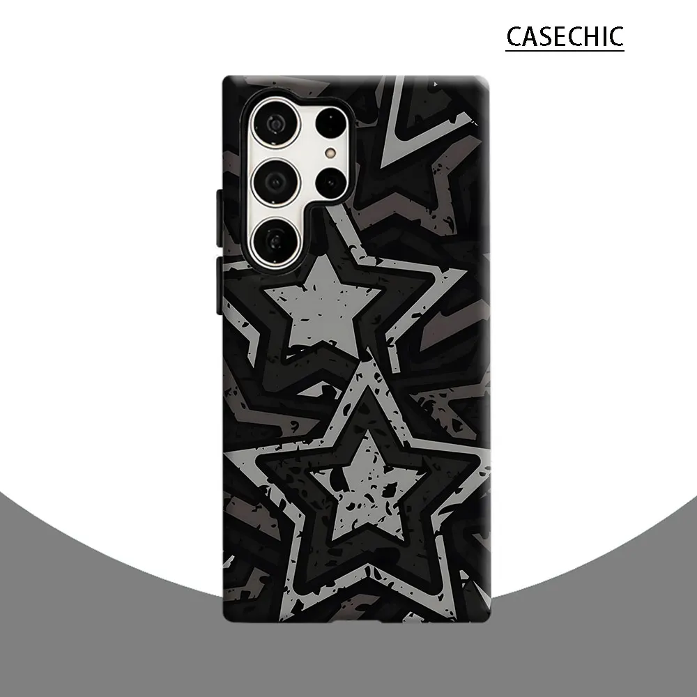 Grunge Stars Phone Case for Samsung Galaxy S26 S25 Ultra S24 S23 Ultra Plus Shockproof Double layer tough Back Cover