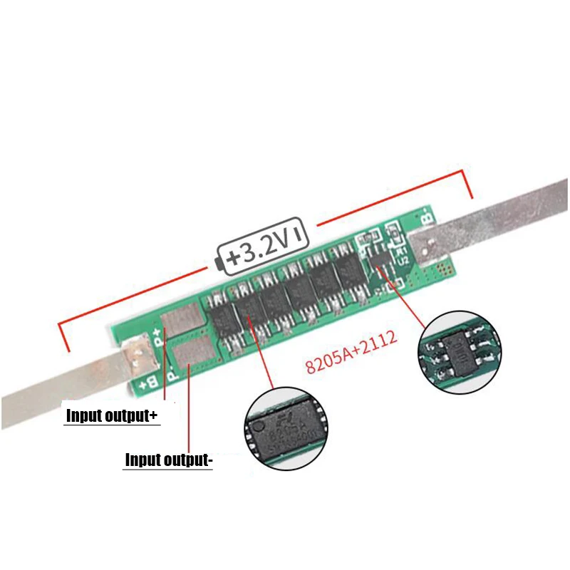 Imagem -03 - Placa de Proteção da Bateria do Fosfato do Ferro do Lítio Bloco das Baterias 1s 3.2v Lifepo4 4.5a 6a 7.5a 9a Mos Pilhas 32650.26650 1s