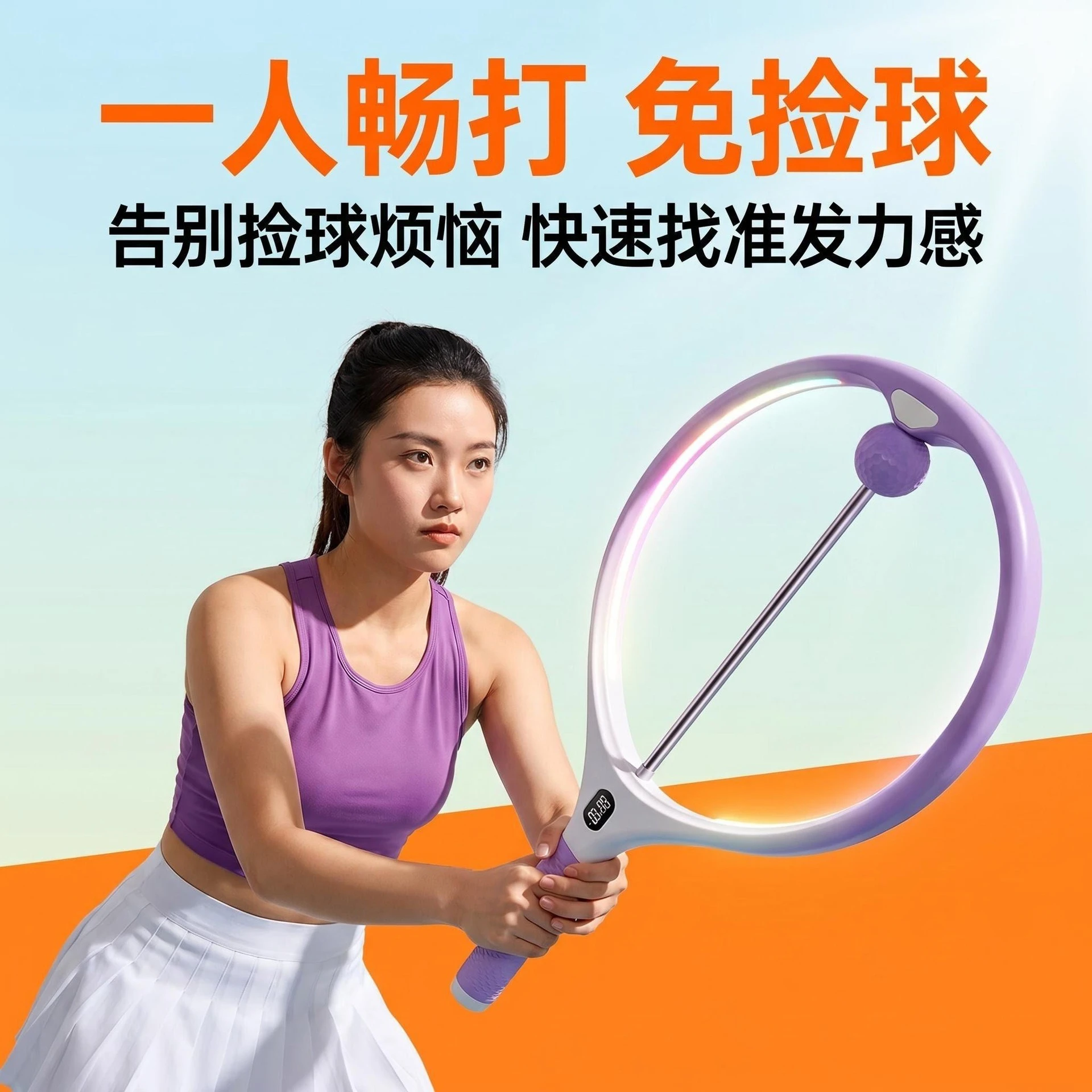 Tennis training device, adult home racket swing trainer, beginner swing power training device