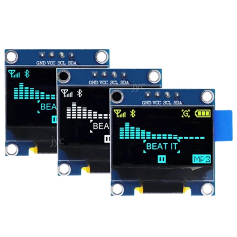 وحدة عرض مسلسل أبيض OLED IIC ، لوحة شاشة LCD ، GND ، VCC ، SCL ، SDA ، x 64 ، I2C ، SSD1306 ، أسود ، اردوينو