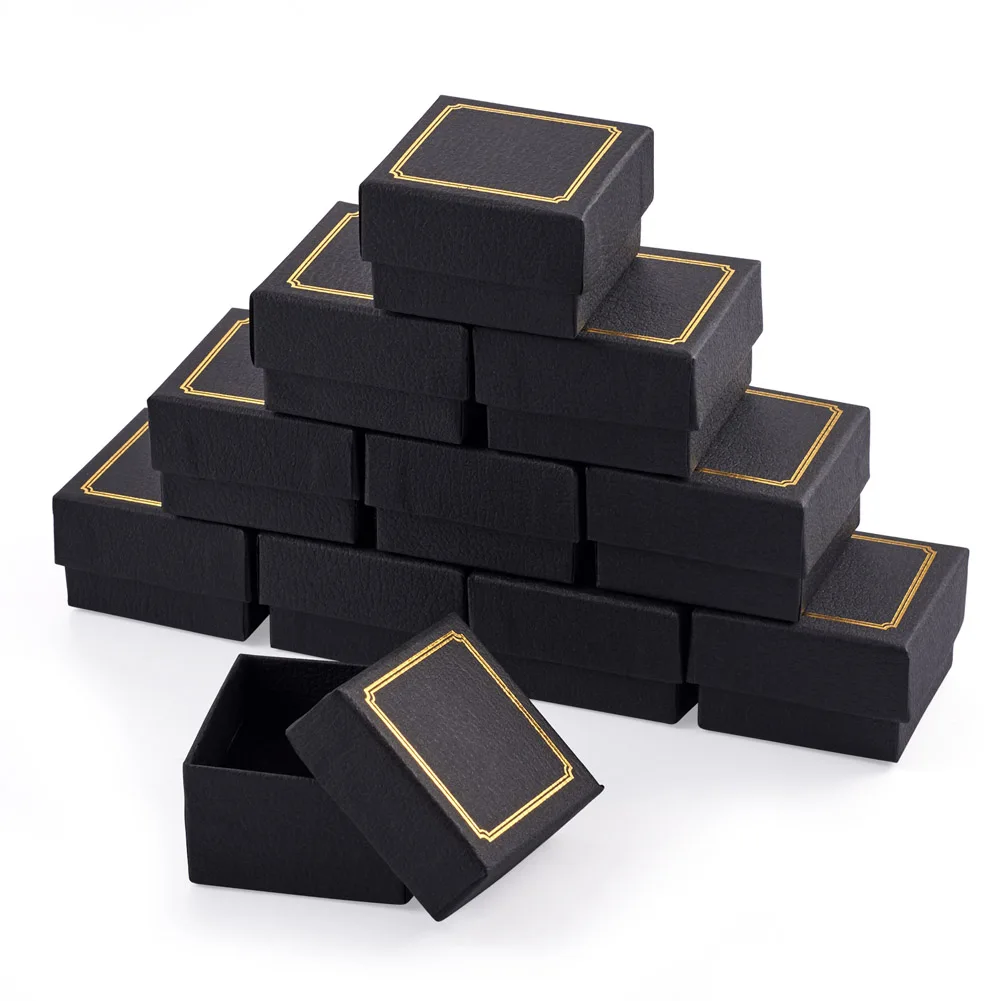 

18pcs Rectangle Cardboard Jewelry Box with Sponge inside for Necklace Earring Bracelet Brooches Jewellry Packaging Gift Display