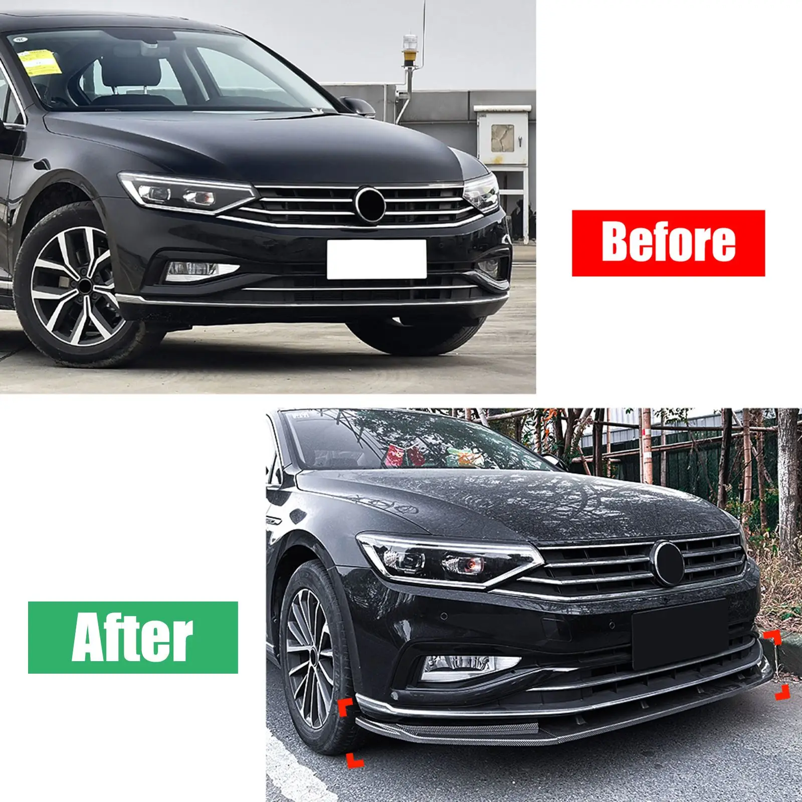 For VW Passat B8.5 2020-2023 Car Front Lower Bumper Blade Lip Splitter Exterior Trim Cars Accessories