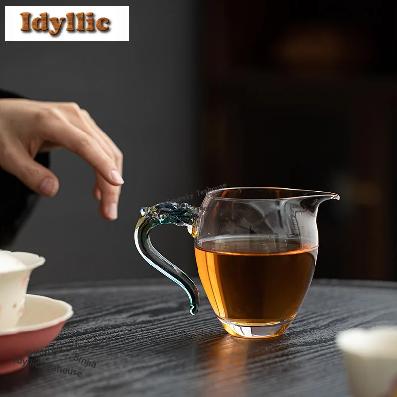 

300ml High Borosilicate Dragon Style Tea Pitcher Divide Tea Sharing Pot Cha Hai Dispenser Justice Cup Fair Mug Cafes Accessories