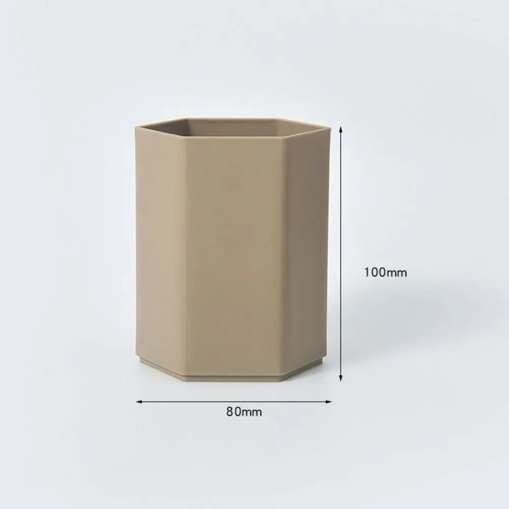 

Dirt-resistant Hexagonal Design Pen Holder Large Capacity Plastic Pen Container Stationery Pen Barrel School Office