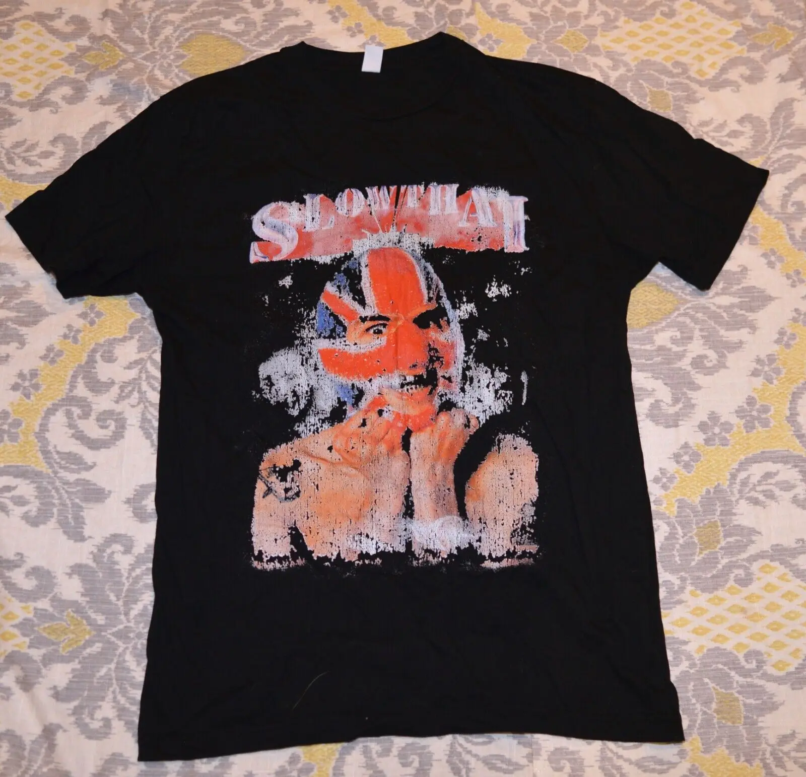 Slowthai black CREW NECK pre shrunk T shirt tee Men's L LARGE