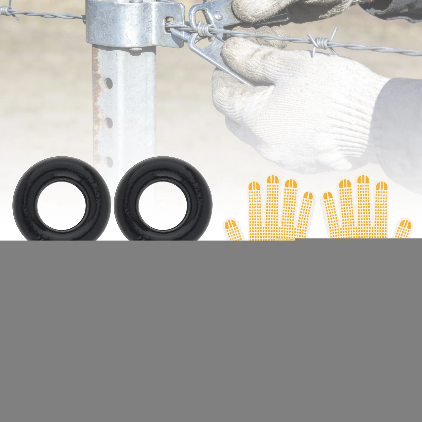 2 pcs 5.1 inch Steel Barbed Wire Pullers with 2 Wire Twisters and 1 Pair Non-Slip Gloves