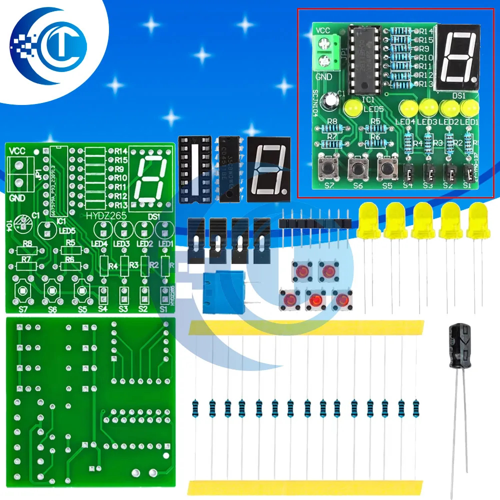 DIY Electronic Soldering Practice Kit Unassembled Component Set for Student Circuit Learning & Training